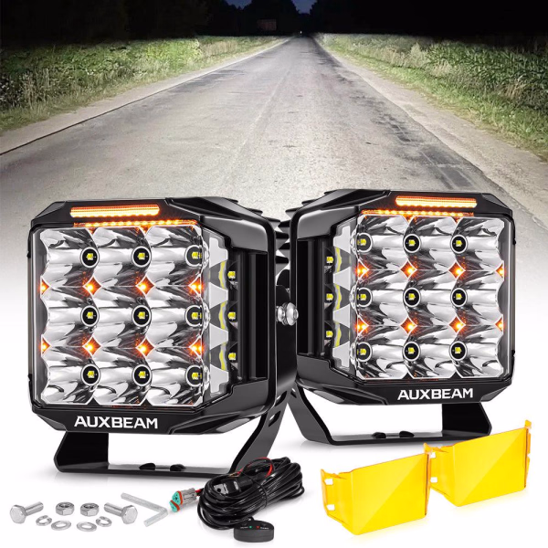 Auxbeam 7 Inch 228 Watt 26100LM Combo Beam Side Shooter | V-Max Series