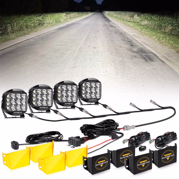 Auxbeam 7 Inch 228 Watt 26100LM Combo Beam Side Shooter | V-Max Series