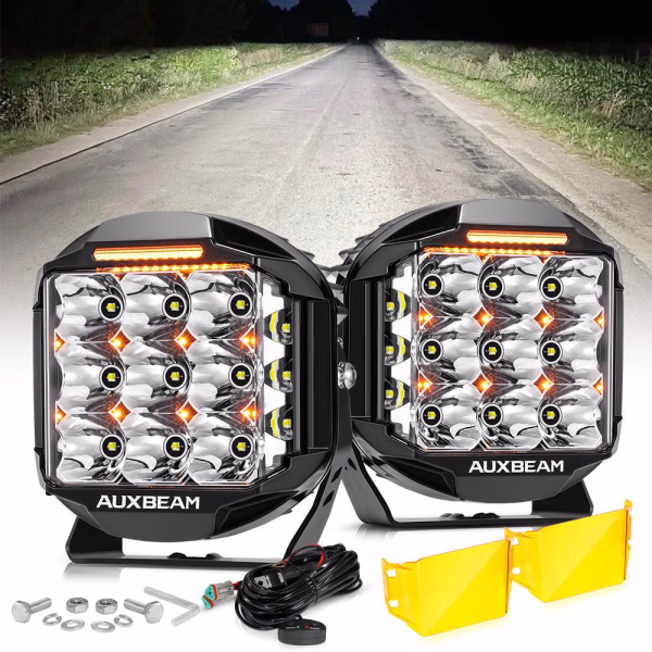 Auxbeam 7 Inch 228 Watt 26100LM Combo Beam Side Shooter | V-Max Series