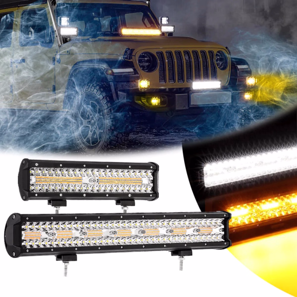 Auxbeam 6 MODES SERIES White/Amber LED LIGHT BARS (30 inch to 20 inch)