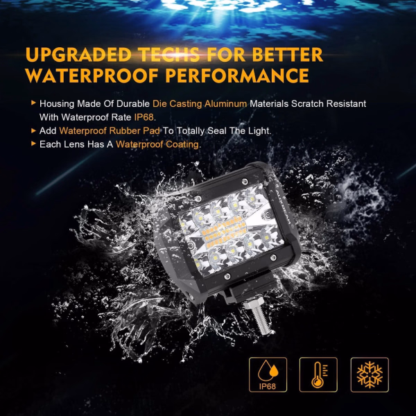 Auxbeam 6 MODES SERIES White/Amber LED LIGHT BARS (30 inch to 20 inch)