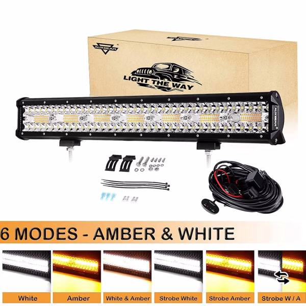 Auxbeam 6 MODES SERIES White/Amber LED LIGHT BARS (30 inch to 20 inch)