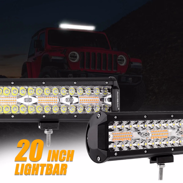 Auxbeam 6 MODES SERIES White/Amber LED LIGHT BARS (30 inch to 20 inch)