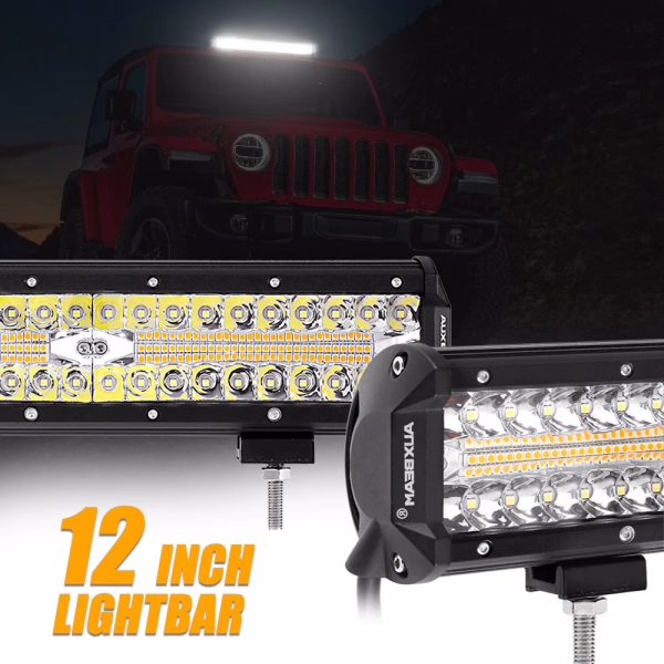 Auxbeam 6 MODES SERIES White/Amber LED LIGHT BARS (30 inch to 20 inch)