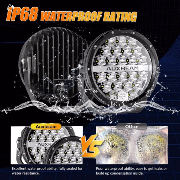 Auxbeam 7 Inch 240W 24000 Lumens Black LED Driving Lights