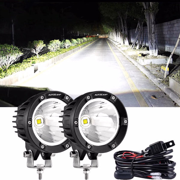 Auxbeam 4 Inch 72W Round Spot White/Amber LED POD Light