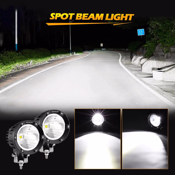 Auxbeam 4 Inch 72W Round Spot White/Amber LED POD Light
