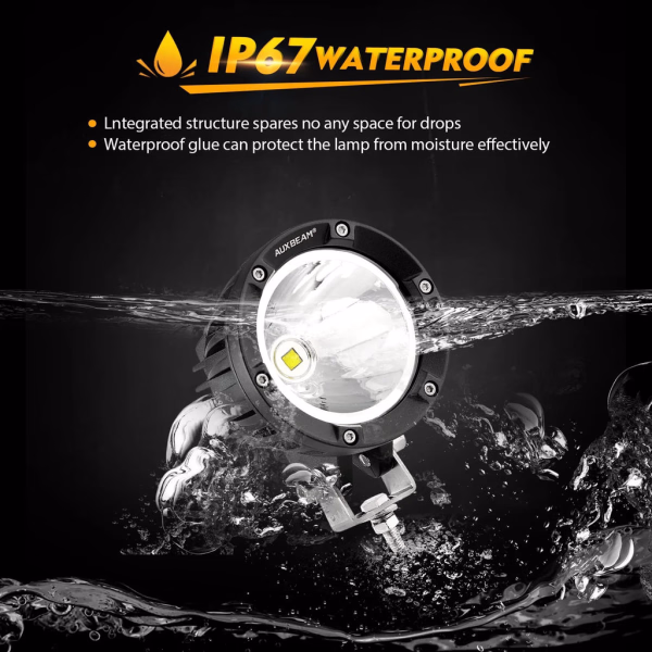 Auxbeam 4 Inch 72W Round Spot White/Amber LED POD Light