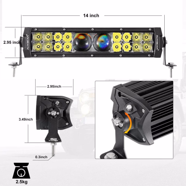 Auxbeam 5D-PRO Series SPOT BEAM OFF ROAD LED Light Bars