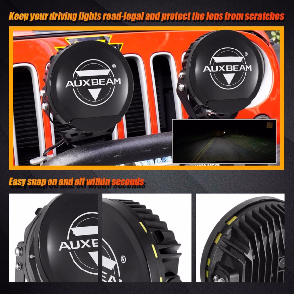 Auxbeam 7 Inch Round LED Driving Light Black Cover Light Shield Cover