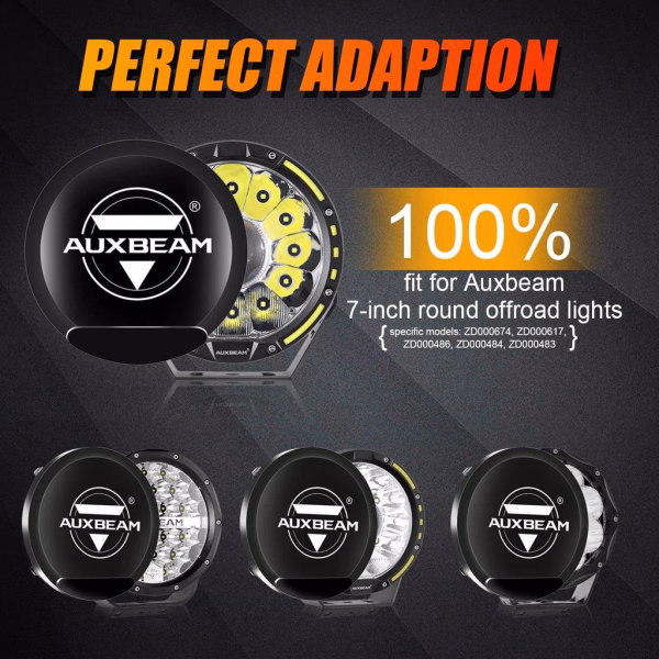 Auxbeam 7 Inch Round LED Driving Light Black Cover Light Shield Cover