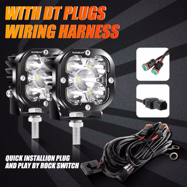 Auxbeam 3 Inch 80W 9600 Lumens LED pod Lights