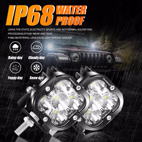 Auxbeam 3 Inch 80W 9600 Lumens LED pod Lights
