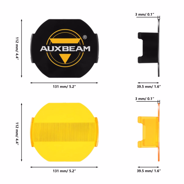 Auxbeam 5 Inch 174W LED Side Shooter Pod Lights with White DRL & Amber