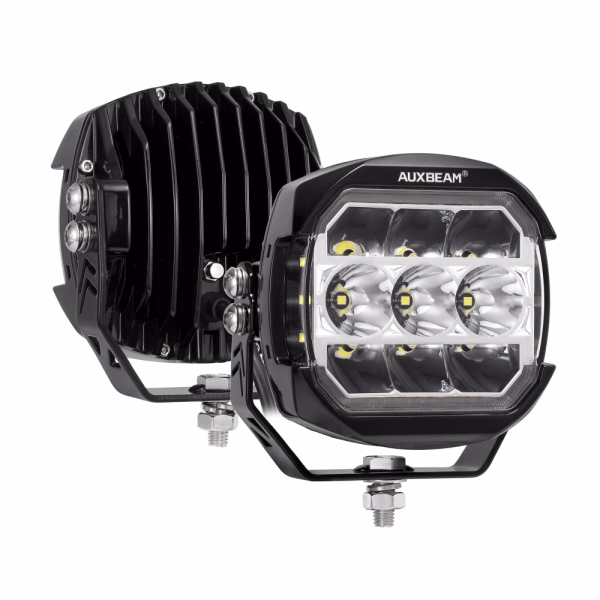 Auxbeam 5 Inch 174W LED Side Shooter Pod Lights with White DRL & Amber