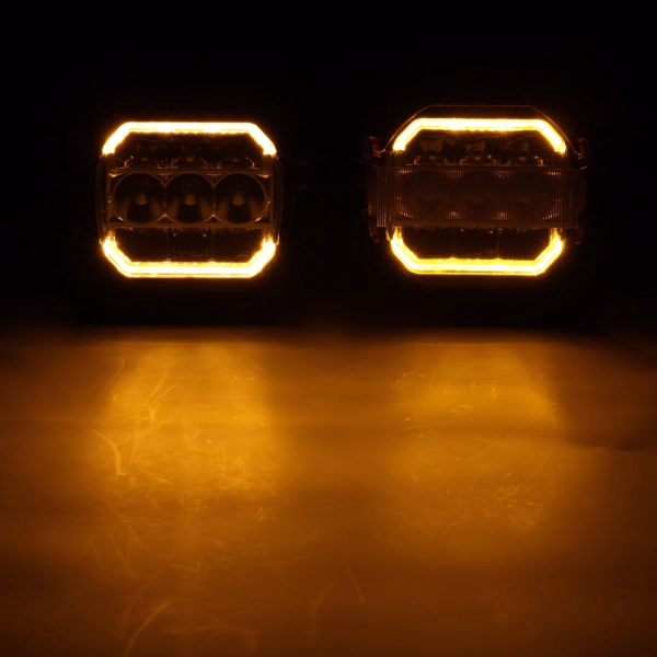 Auxbeam 5 Inch 174W LED Side Shooter Pod Lights with White DRL & Amber