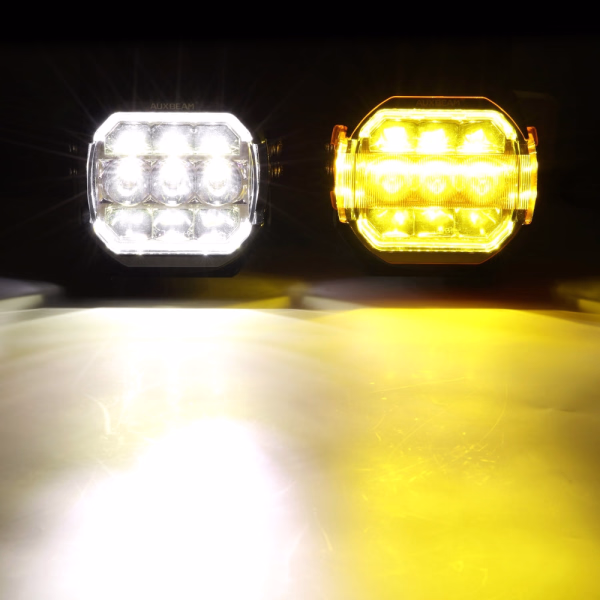Auxbeam 5 Inch 174W LED Side Shooter Pod Lights with White DRL & Amber