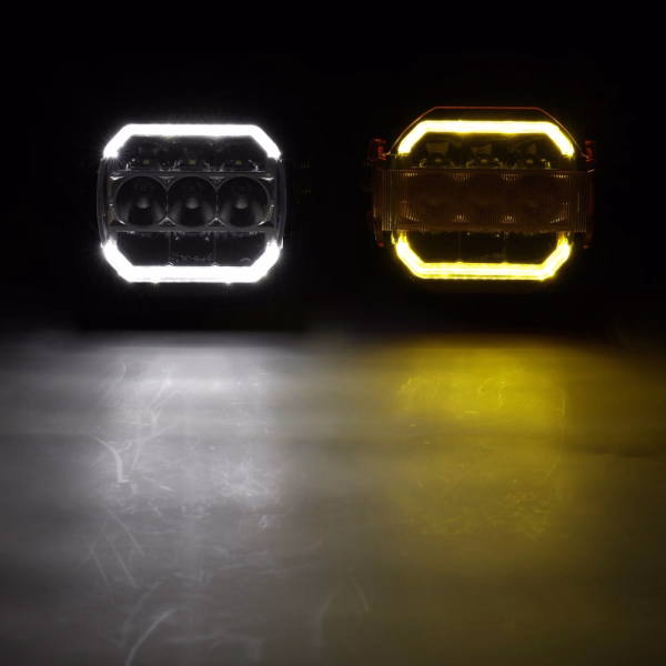 Auxbeam 5 Inch 174W LED Side Shooter Pod Lights with White DRL & Amber