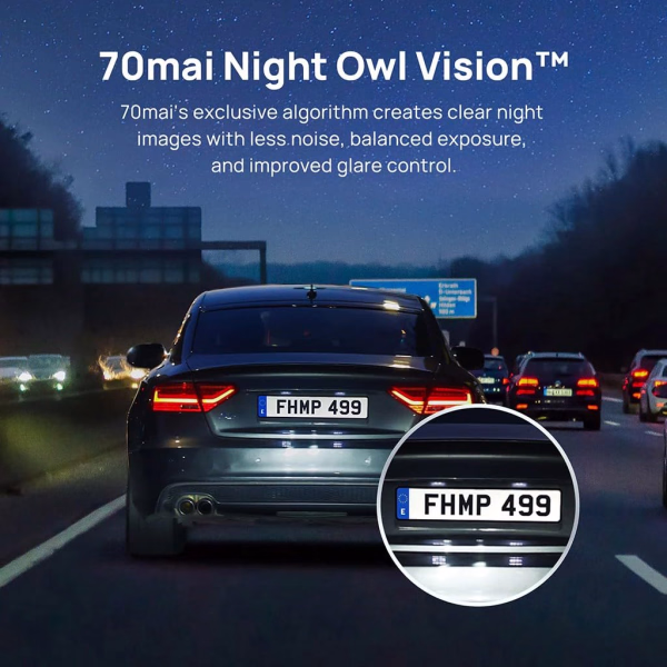70MAI PRO PLUS+ Dash Cam A500S FRONT+REAR (2.7K 1944p)