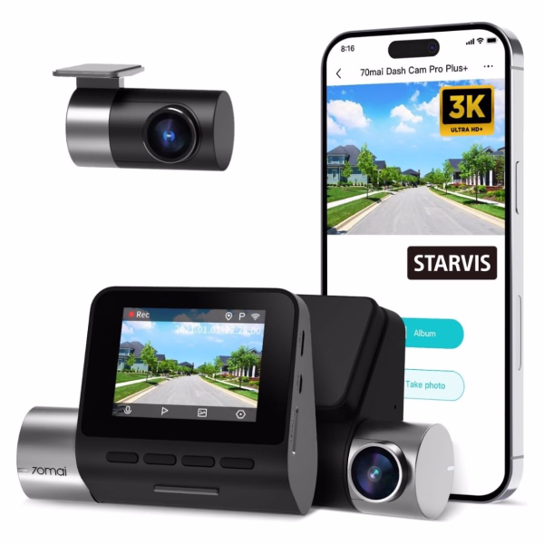 70MAI PRO PLUS+ Dash Cam A500S FRONT+REAR (2.7K 1944p)