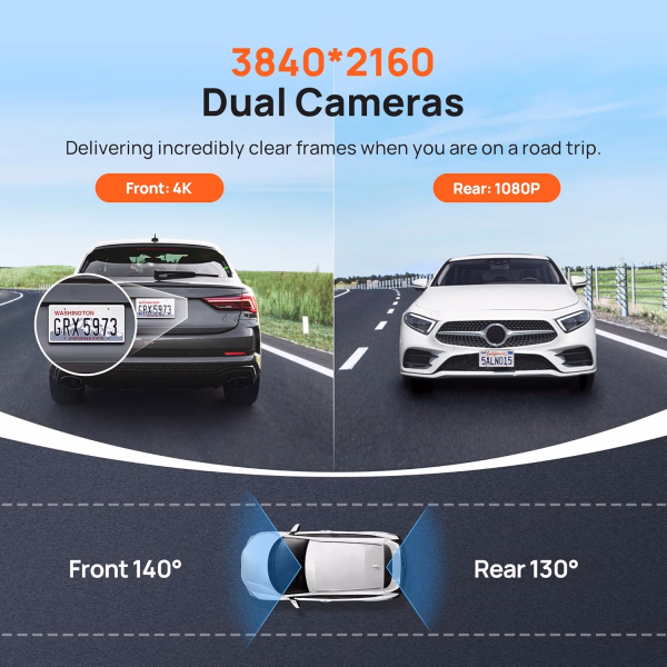 70MAI 4K Dash Cam A800S Front + Rear