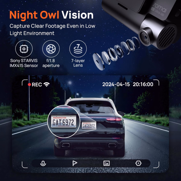 70MAI 4K Dash Cam A800S Front + Rear