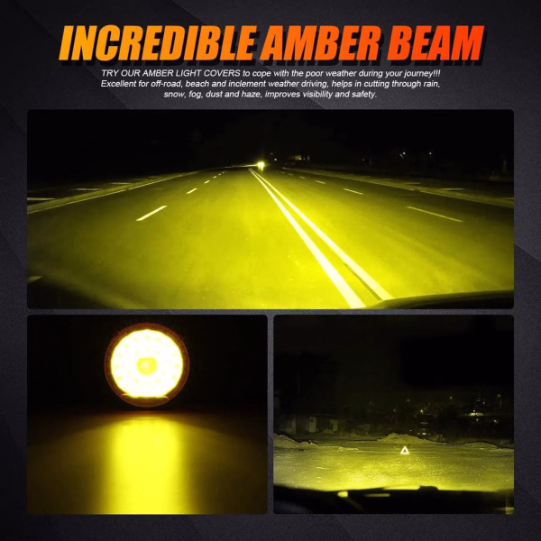 Auxbeam 9 Inch Round LED Driving Light Amber Cover Light Shield