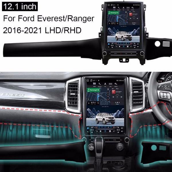 Tesla Style Android Screen for Ford Endeavour Including 360 Camera (2015–2024)