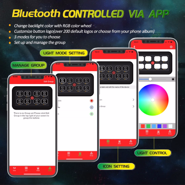 Auxbeam AR Series Switch Panel with App Control