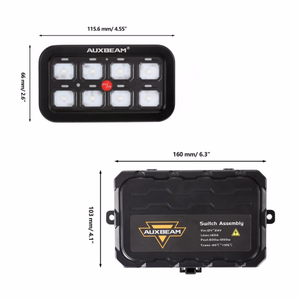 Auxbeam AR Series Switch Panel with App Control