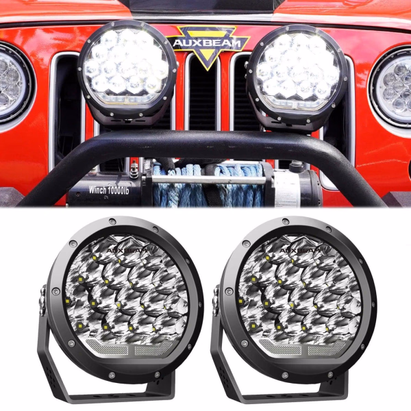 Auxbeam 7 Inch 178W Round Off Road Light Spot Beam LED Driving Lights