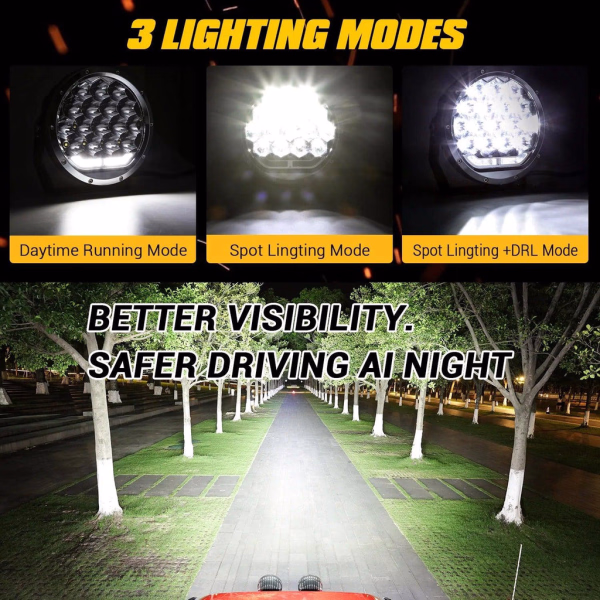 Auxbeam 7 Inch 178W Round Off Road Light Spot Beam LED Driving Lights
