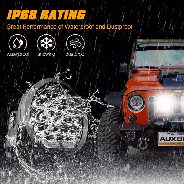 Auxbeam 7 Inch 178W Round Off Road Light Spot Beam LED Driving Lights