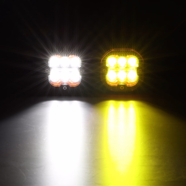 Auxbeam 3 Inch 84W LED Combo POD Light Off Road Lights With White & DRL Amber