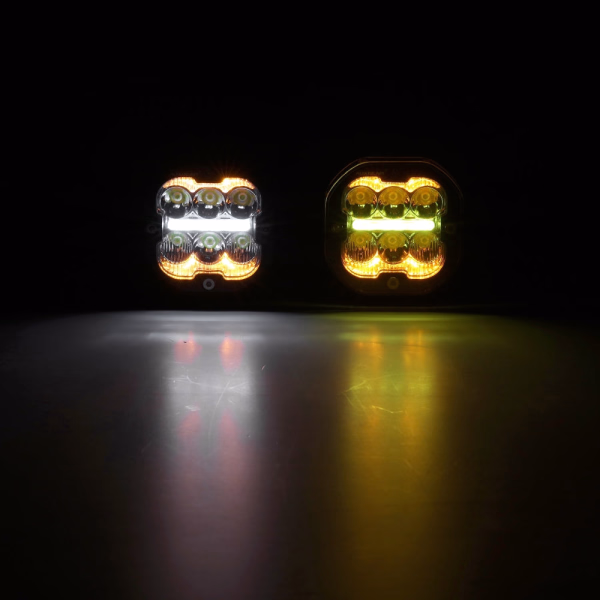 Auxbeam 3 Inch 84W LED Combo POD Light Off Road Lights With White & DRL Amber