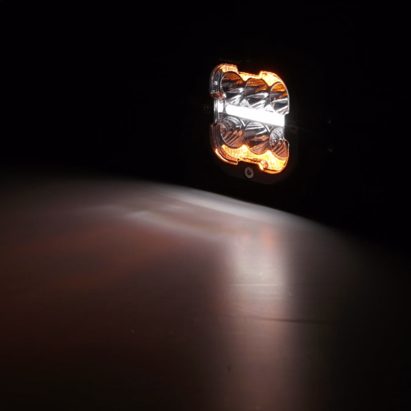 Auxbeam 3 Inch 84W LED Combo POD Light Off Road Lights With White & DRL Amber