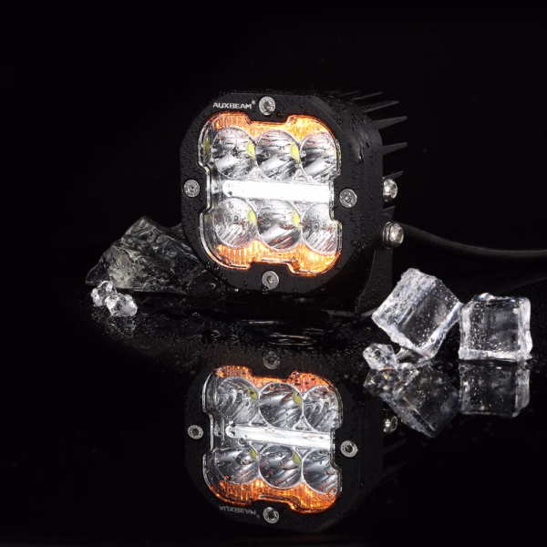 Auxbeam 3 Inch 84W LED Combo POD Light Off Road Lights With White & DRL Amber