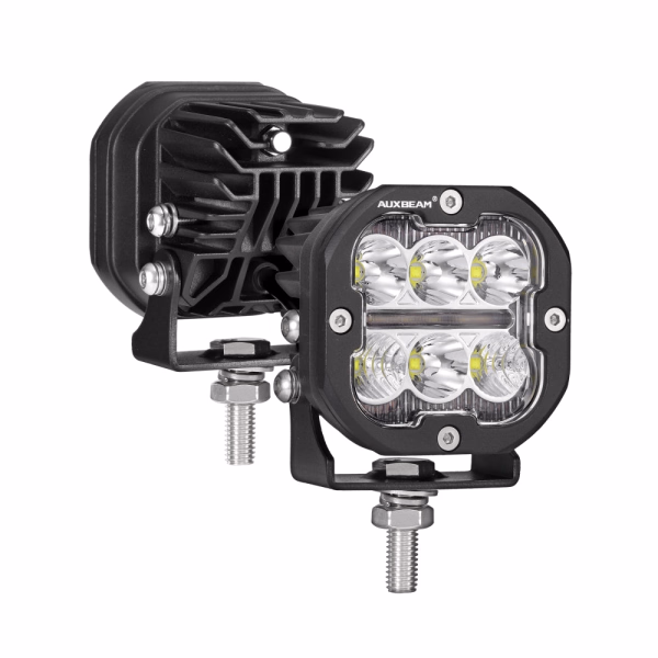 Auxbeam 3 Inch 84W LED Combo POD Light Off Road Lights With White & DRL Amber