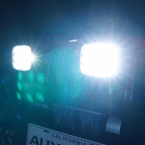 Auxbeam 5 Inch 110W White & Amber LED Pod Lights With Additional Amber Covers