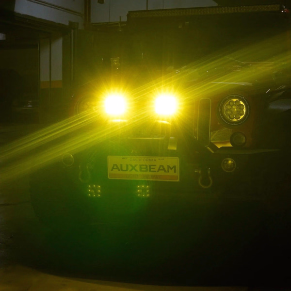Auxbeam 5 Inch 110W White & Amber LED Pod Lights With Additional Amber Covers