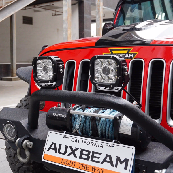 Auxbeam 5 Inch 110W White & Amber LED Pod Lights With Additional Amber Covers