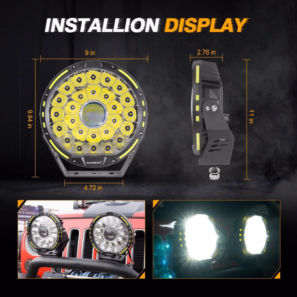Auxbeam 9 Inch 270W 360-PRO Series LED Driving Lights
