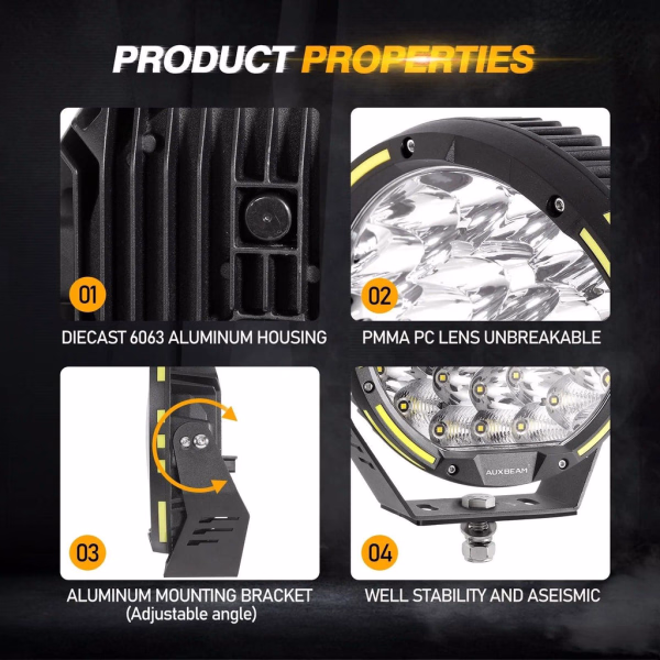 Auxbeam 9 Inch 270W 360-PRO Series LED Driving Lights