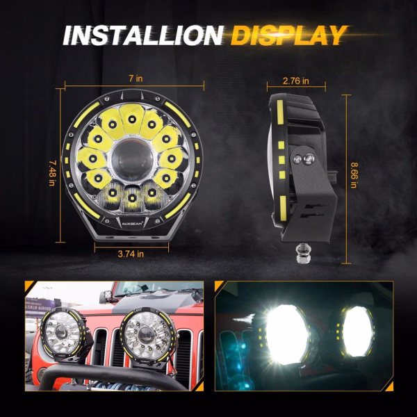 Auxbeam 7 Inch 230W 360-PRO Lens LED Driving Lights