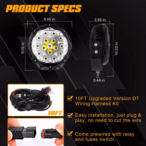 Auxbeam 8.5 Inch 150W Off Road Lights LED Driving Lights