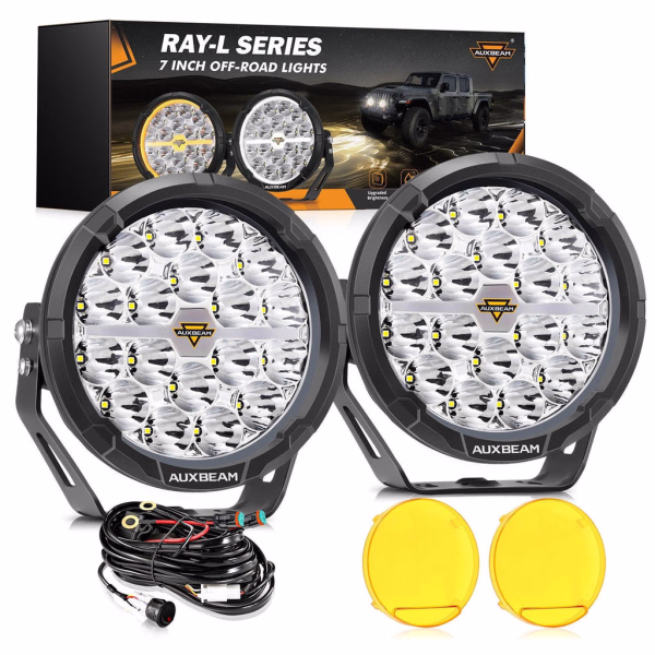 Auxbeam - 7 Inch 240W 25800LM Dual DRL LED Driving Light | Ray-L Series