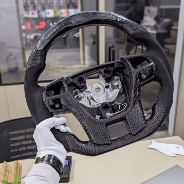 Ford Endeavour Carbon Fiber Steering Wheel with Alcantara and LED RPM Display